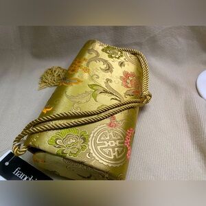 New FRANCHI satin gold evening bag. Lovely forever bag.
